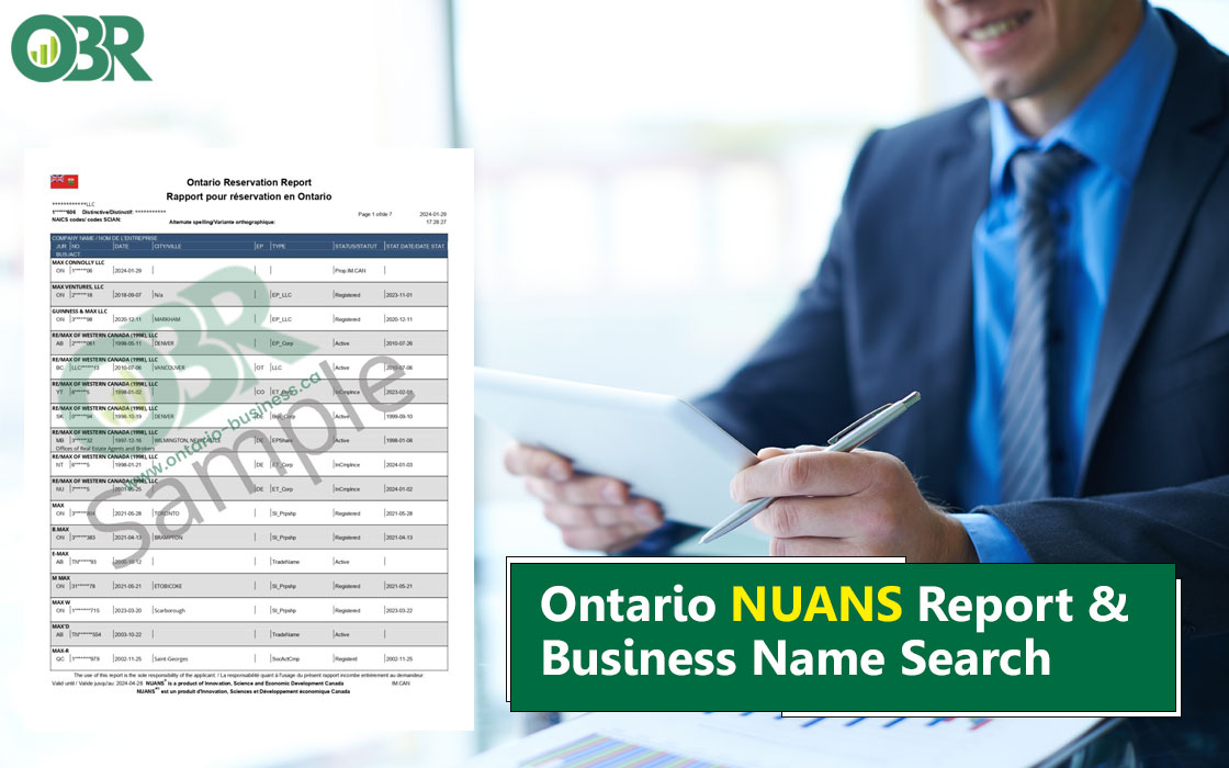 Ontario NUANS Report and Business Name Search